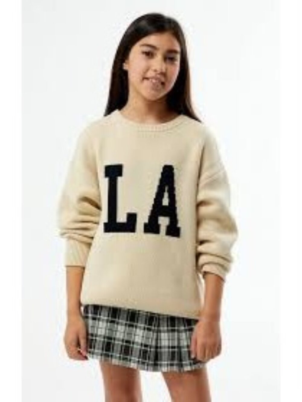 PacSun LA Crew Neck Sweater Cream Size S Long Sleeve Pullover Cozy